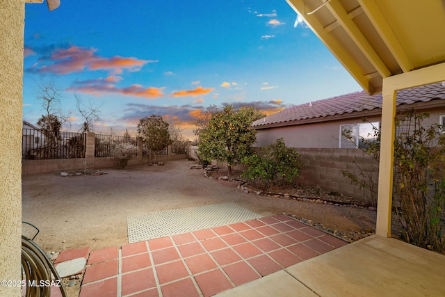 view of patio featuring a fenced backyard