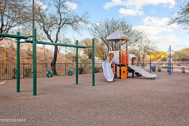view of community jungle gym