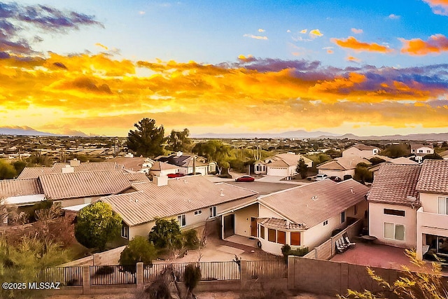 aerial view with a residential view