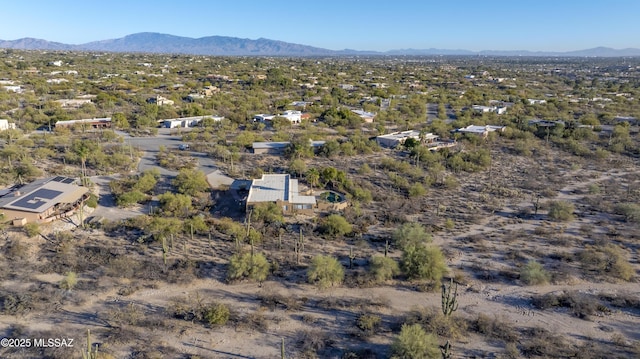 drone / aerial view with a mountain view