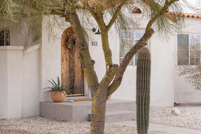 details featuring stucco siding