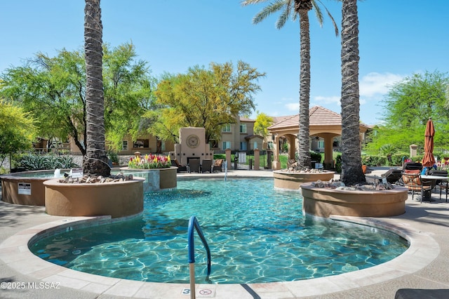 view of pool with a gazebo