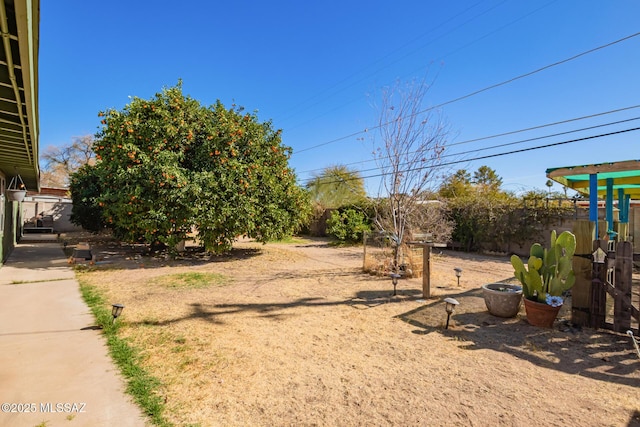 view of yard featuring fence