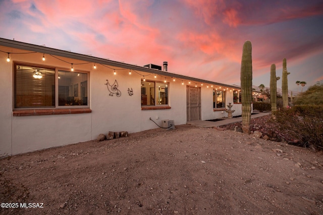 exterior space with stucco siding