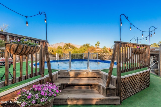 pool featuring a mountain view