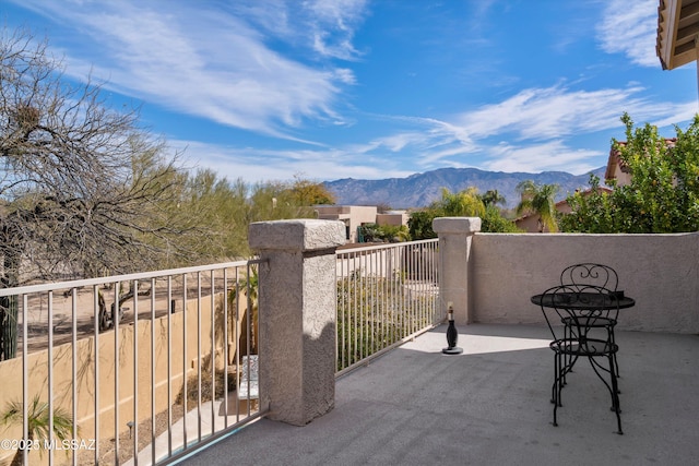 exterior space with a mountain view