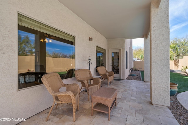 view of patio / terrace featuring a fenced backyard