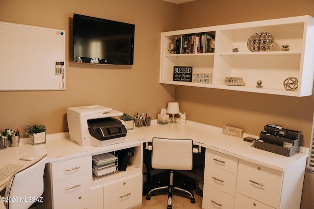 home office with built in desk