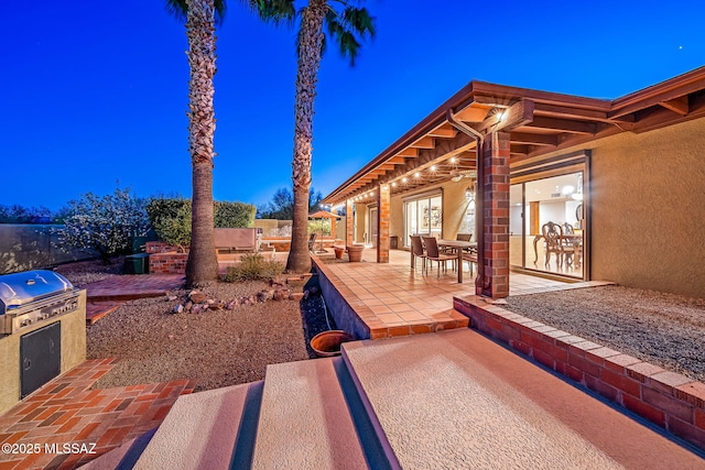 view of patio featuring outdoor dining area and area for grilling