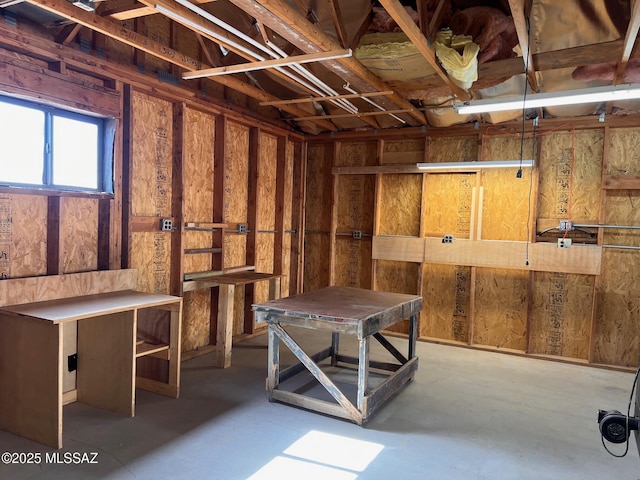 interior space featuring concrete floors