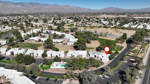 aerial view with a residential view and a mountain view