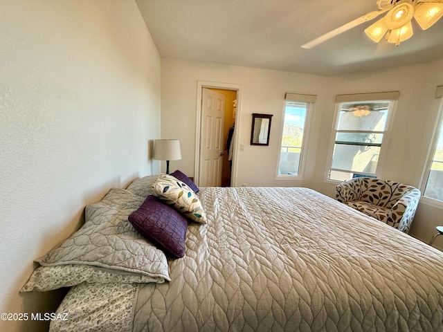 bedroom featuring a ceiling fan