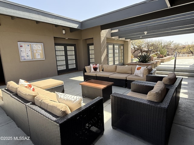 view of patio / terrace featuring an outdoor living space