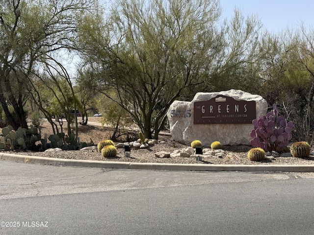 view of community sign