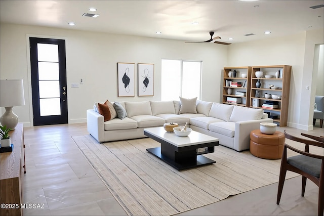 1077 Avenida Aire, Rio Rico, AZ 85648 - living area with a ceiling fan and recessed lighting
