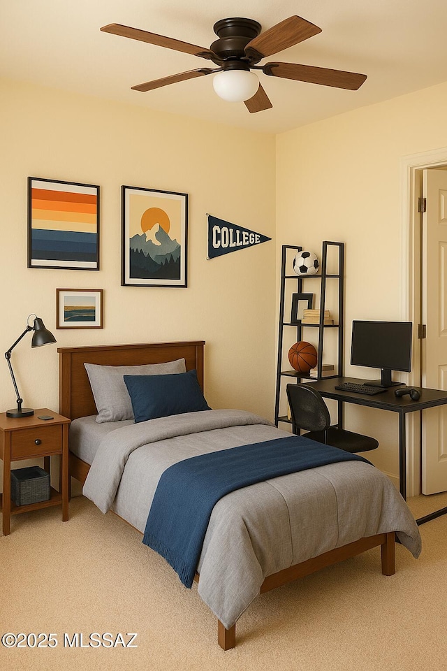 1077 Avenida Aire, Rio Rico, AZ 85648 - bedroom featuring carpet flooring and ceiling fan