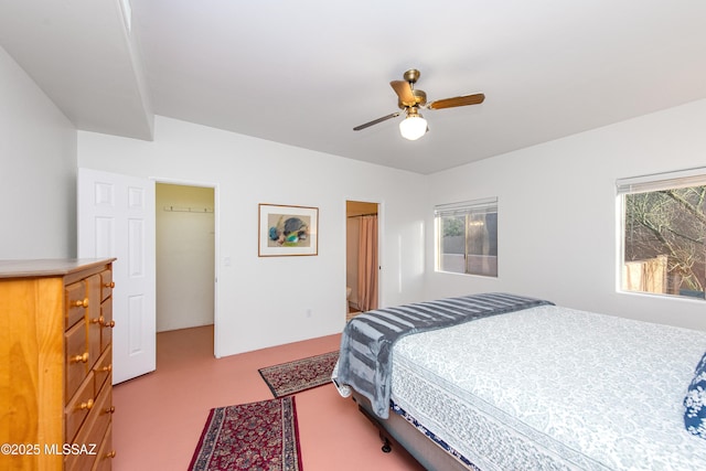 bedroom with a ceiling fan