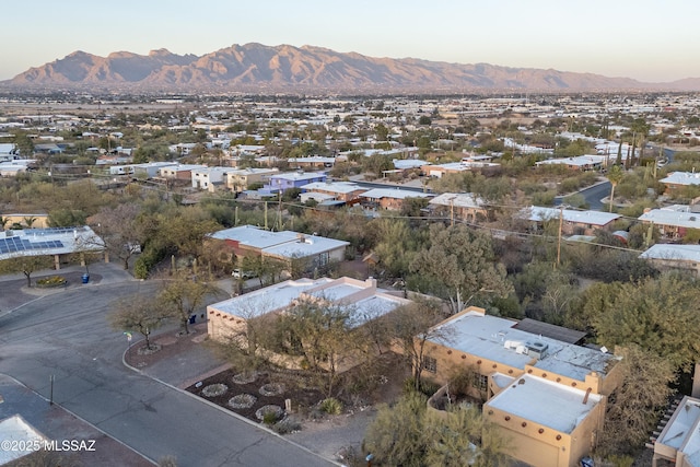 aerial view with a residential view and a mountain view