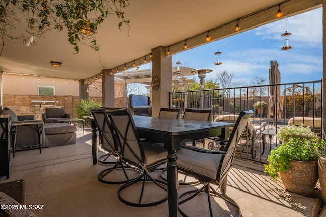 view of patio with outdoor dining area