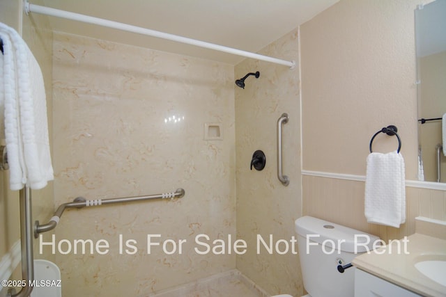 bathroom with toilet and vanity