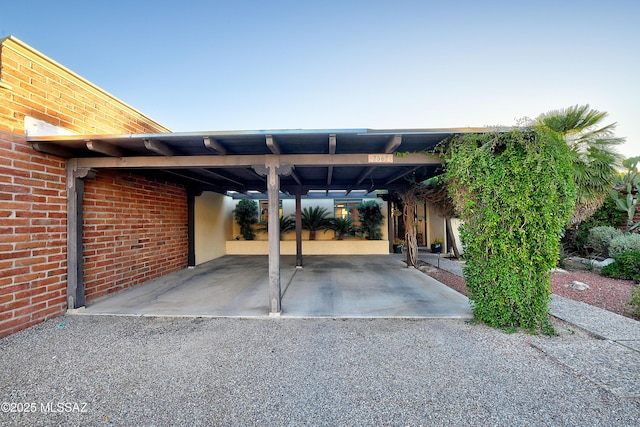 view of parking featuring a carport