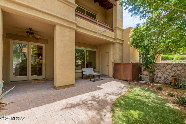 view of patio / terrace with a ceiling fan