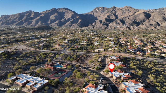 aerial view featuring a mountain view