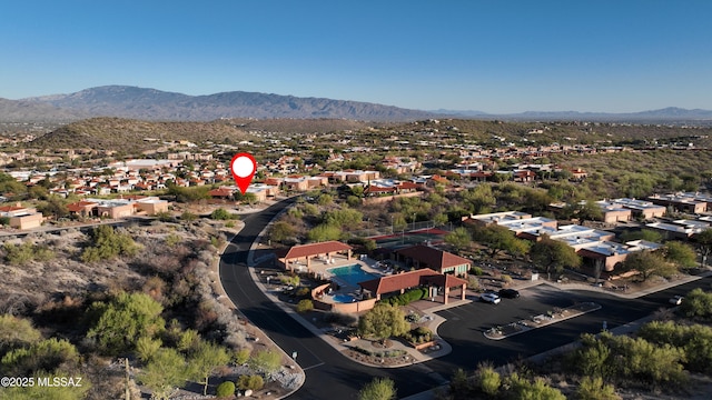 aerial view featuring a mountain view