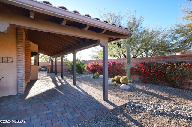 view of patio / terrace featuring a fenced backyard