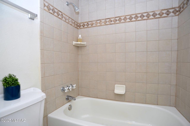 full bath with toilet and bathtub / shower combination