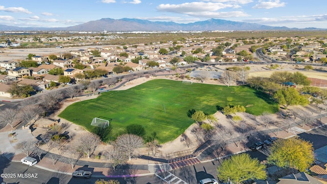 aerial view with a residential view and a mountain view