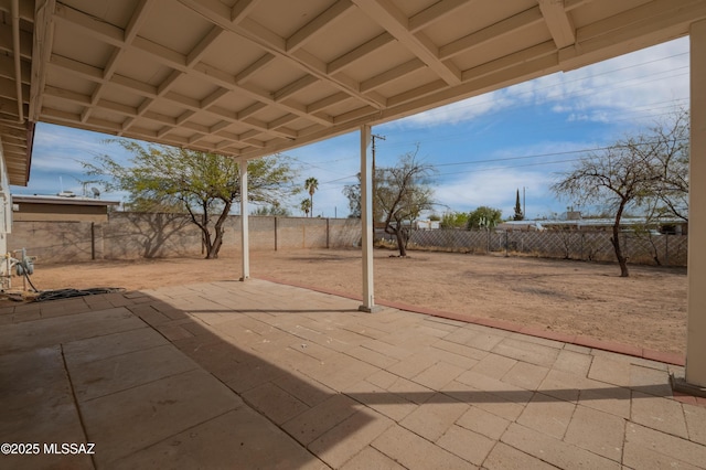 view of patio featuring a fenced backyard