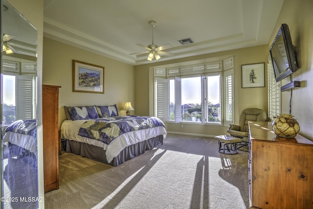 13517 N Heritage Gateway Ave, Marana, AZ 85658 - carpeted bedroom with a raised ceiling, baseboards, and visible vents