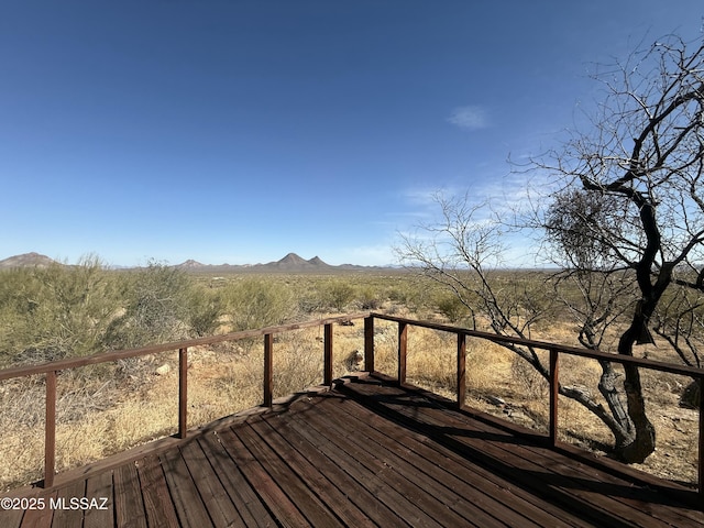 deck with a mountain view