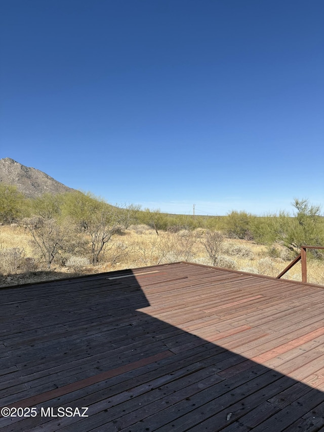 deck featuring a mountain view