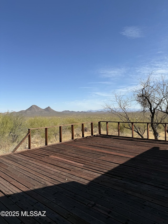 deck featuring a mountain view