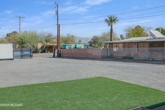 view of yard featuring fence