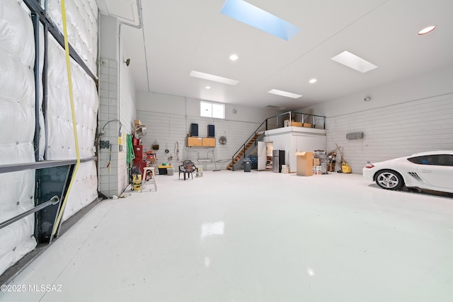 garage featuring recessed lighting