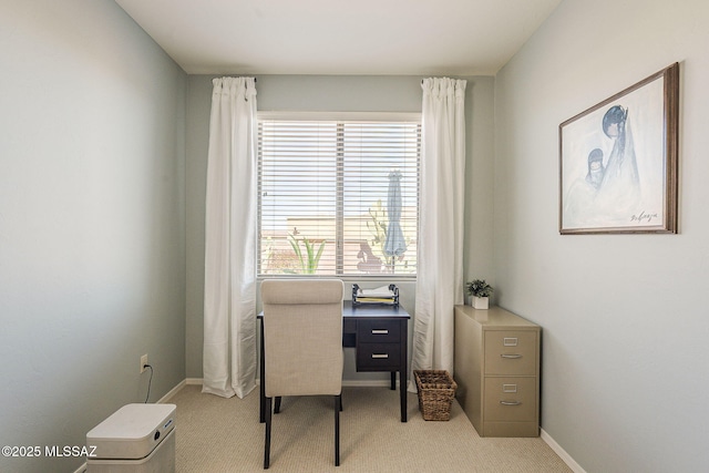 office with carpet floors and baseboards