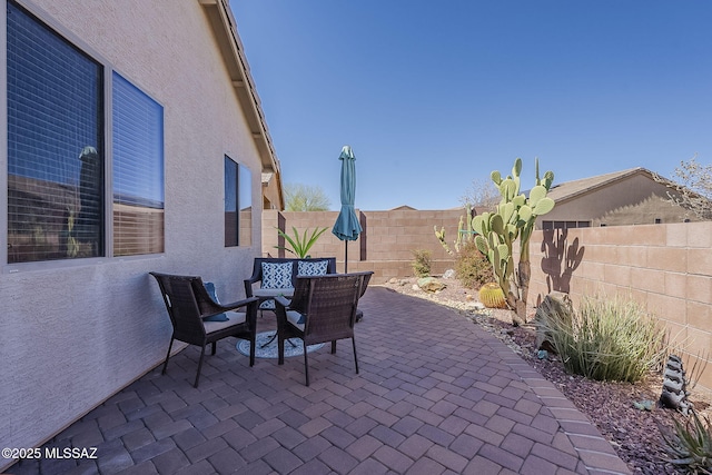 view of patio / terrace featuring a fenced backyard