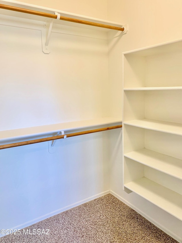 walk in closet featuring carpet