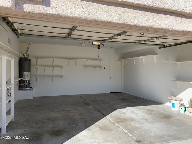 garage with gas water heater