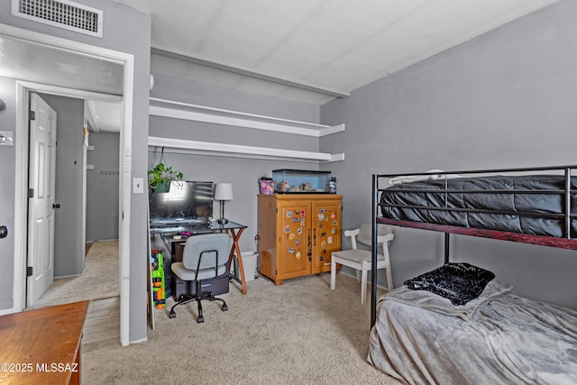 carpeted bedroom with visible vents