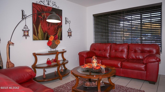 view of tiled living room