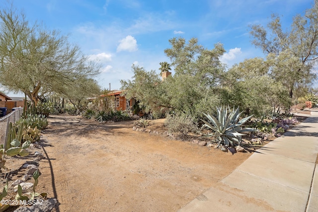 view of yard with fence