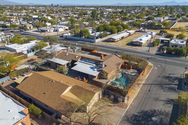 birds eye view of property with a residential view