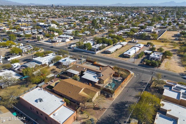 bird's eye view with a mountain view and a residential view