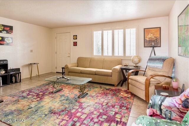 view of tiled living room