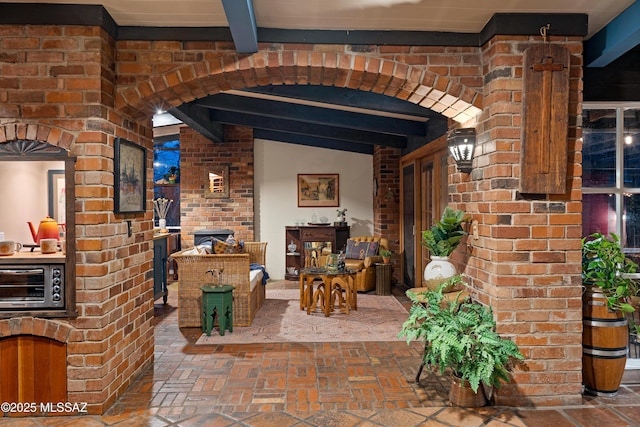 view of patio featuring exterior kitchen