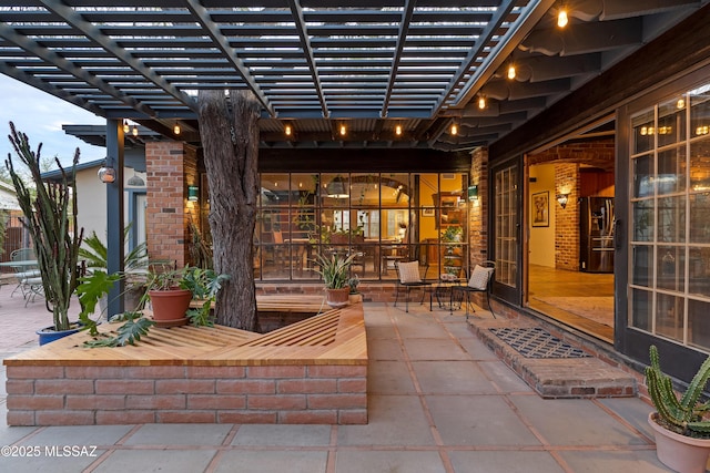 view of patio with a pergola